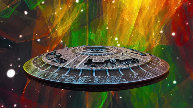 Alien UFO mothership. Computer generated 3d render