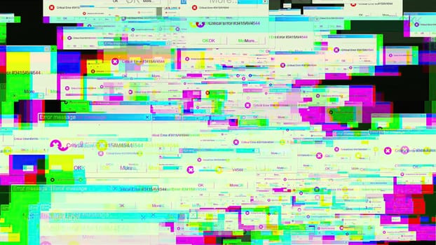 Critical Errors glitch. Computer generated 3d render