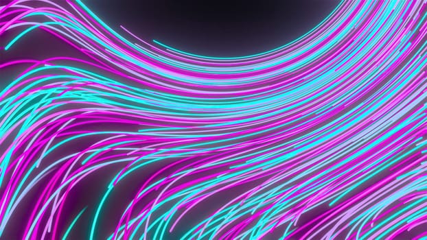 Curve neon lines. Computer generated 3d render