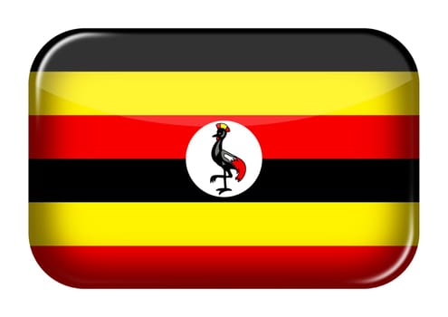 A Uganda web icon rectangle button with clipping path 3d illustration