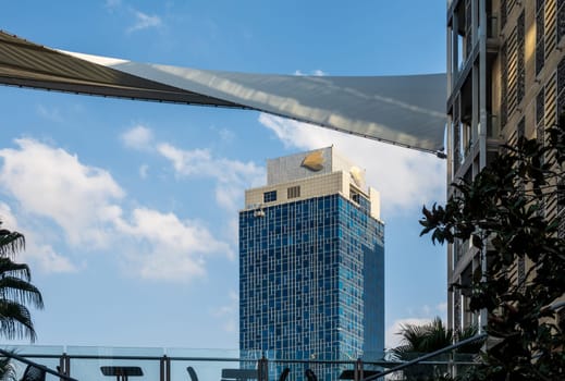 Amman, Jordan - 12 November 2024: Abdali medical center building seen from the Adbali Mall in the north of the capital city