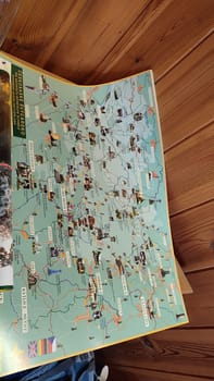 October 17 2024 Hrensko Czech Republic Europe Map folded partially. High quality photo