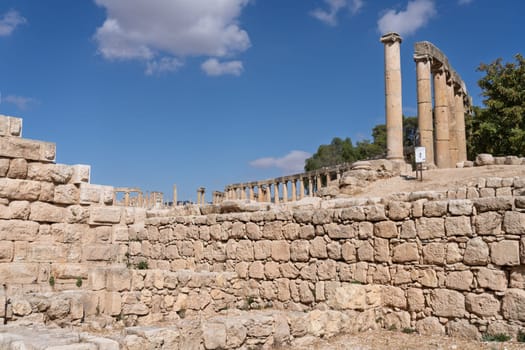 East Souk with small workshops and shops in Jerash, a Greco-Roman well preserved city in Jordan