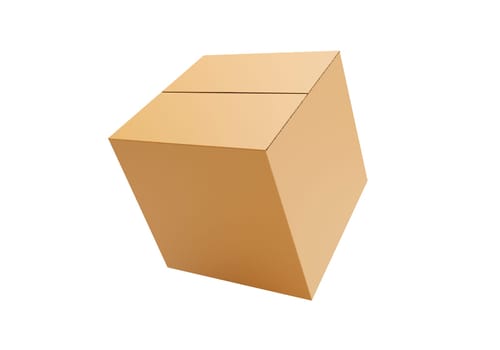 Brown Cardboard paper box isolated on white background