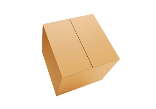 Brown Cardboard paper box isolated on white background