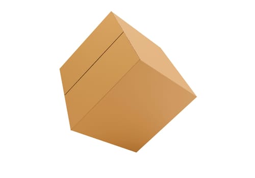 Brown Cardboard paper box isolated on white background