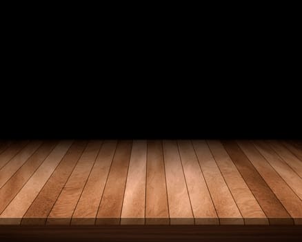 Empty wooden table on dark background Empty Space for display your products