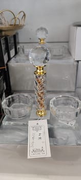 November 5 2024 Beer-Sheva city Israel ,Crystal perfume bottle objects shop shopping holiday gift souvenir . High quality photo