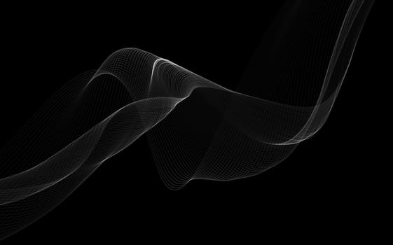 Dark abstract background with a glowing abstract waves, abstract background