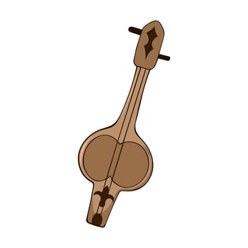 Kobyz Kazakh traditional folk musiacal instrument. Vector illustration.