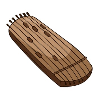 Kazakh traditional folk musiacal instrument zhetygen vector illustation.