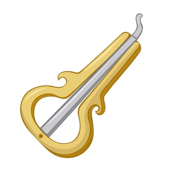 Shankobyz Kazakh traditional folk musiacal instrument. Vector illustration.