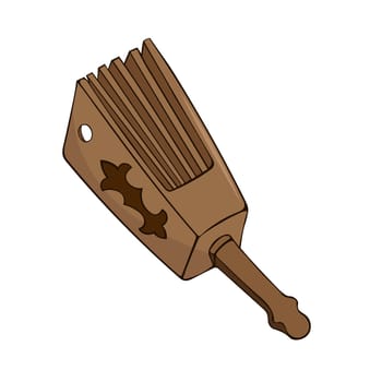 Saqpan Kazakh traditional folk musiacal instrument. Sakpan Vector illustration.