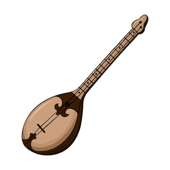 Dombyra Kazakh traditional folk musiacal instrument. Vector illustration.