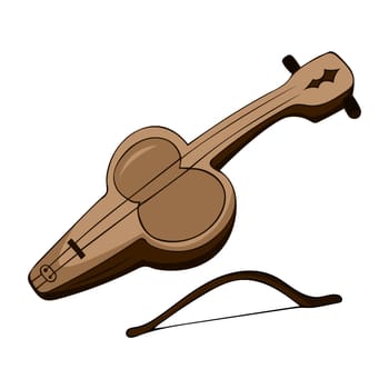 Kobyz Kazakh traditional folk musiacal instrument. Vector illustration.