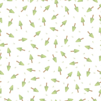 Hand-drawn Cute seamless pattern with ice cream. Can be used for wrapping paper, gift wrapping, textiles, etc.