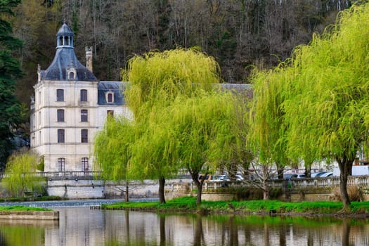 view of Brantome en Perigord, village, Dordogne, France