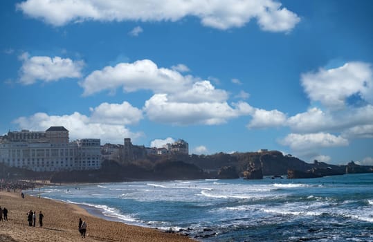 A view of Biarritz beach, Pyrenees Atlantiques, France