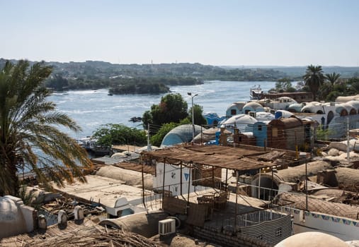 Traditional mud or clay barrel ceiling roofs on Nubian homes in Aswan, Egypt