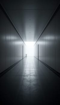 Symmetrical Hallway Leading to a Bright Light at the End
