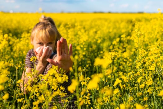 Yellow field flowers allergy. Selective focus. nature.