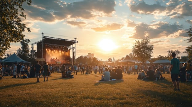 Large Group Of People Rejoicing at festival