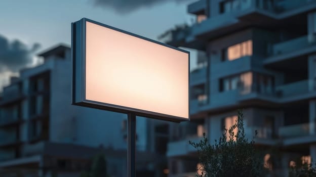 Urban Sidewalk Billboard Blanc Mockup