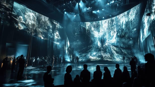 Silhouette on stage, enhanced by captivating visuals