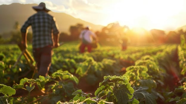 Farm Workers are Harvesting Plant