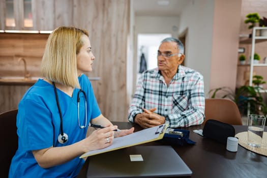 Medical professional discusses health concerns with patient.