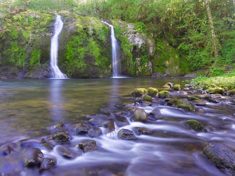 The small yet beautiful Beaver Creek Falls in the Olympic Peninsula of Washington State.