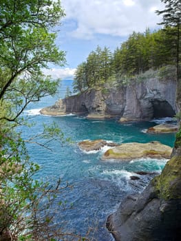 The scenic and rugged coastline of Cape Flattery in northwest Washington state.