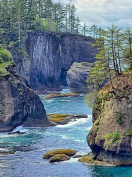 The scenic and rugged coastline of Cape Flattery in northwest Washington state.