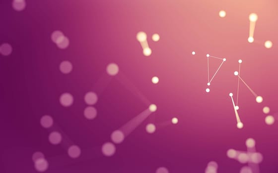 3d Abstract background. Molecules technology with polygonal shapes, connecting dots and lines. Connection structure. Big data visualization. 3d background.