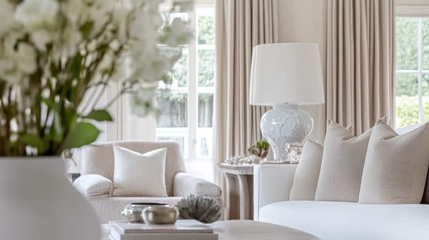 Interior decor that embrace classic neutral tones, delicate textures, and sophisticated styling idea