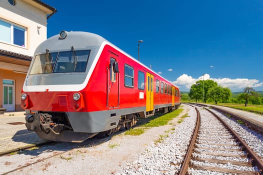 Regional diesel train, Slovenian public transport.