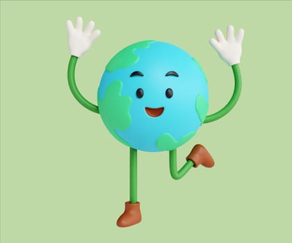 An eco-friendly Earth character promoting environmental awareness with a cheerful design.