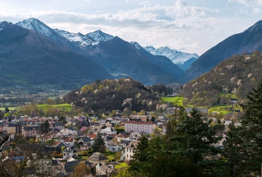 A view of Argeles Gazost, village in the French Pyrenees