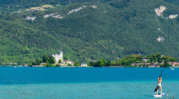 a view of Lake Annecy in summer, Alps, France