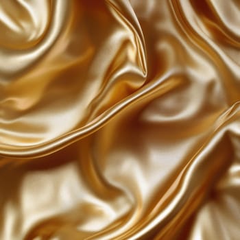 This luxurious gold silk fabric features beautiful draping and a smooth surface, perfect for adding warmth and sophistication to any event, interior design, or artistic display.