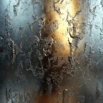 A captivating display of abstract metal textures shines with a blend of silver tones and golden highlights, creating depth and intrigue through its reflective qualities.