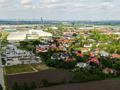 Bielany Wroclawskie village and logistic center near Wroclaw, Poland. High quality photo