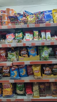 October 22 2024 Hradec Kralove, Czech Republic Europe, Kralov region, Kralovehradecky kraj, Grocery store shelves editorial market shop food shopping commercial industry. High quality photo