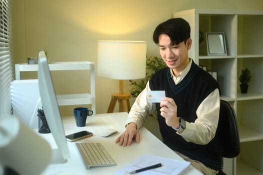 Online shopping or digital banking activity at home.