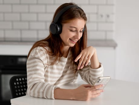 Happy Girl Chatting On Video Call From Smartphone