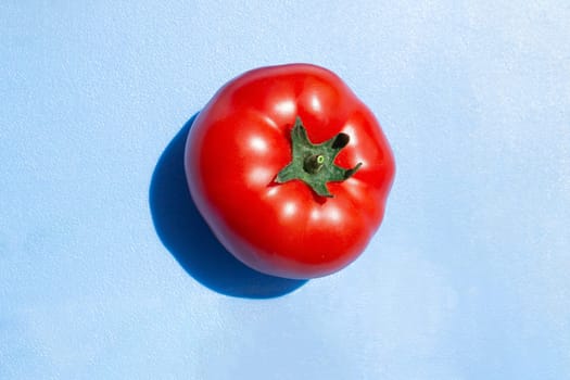 Tomato on a blue background