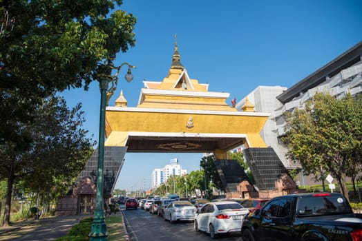 The City Gate of Khon Kaen in City and Province Khon Kaen in Thailand. Thailand, Khon Kaen, December, 6, 2024