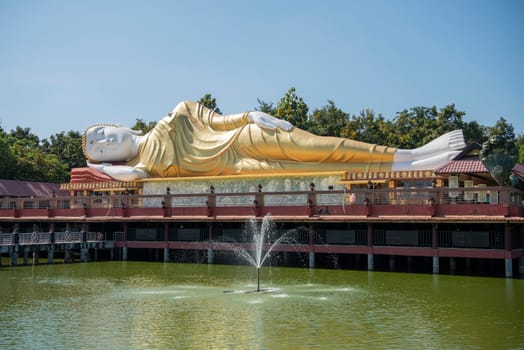 Reclining Buddha at Wat Pa Kittiyanusorn in Amphoe Phu Wiang in  Province of Khon Kaen in Thailand. Thailand, Khon Kaen, December, 6, 2024