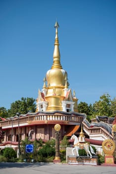 the Chedi at Wat Pa Kittiyanusorn in Amphoe Phu Wiang in  Province of Khon Kaen in Thailand. Thailand, Khon Kaen, December, 6, 2024