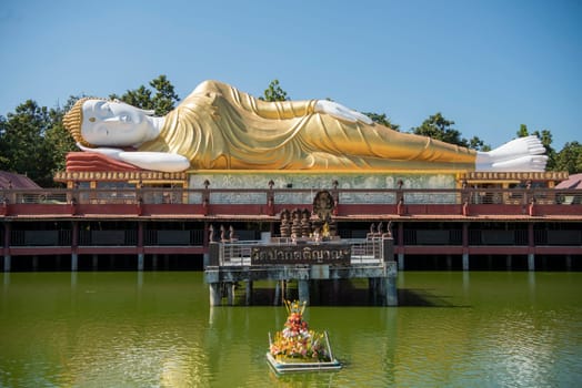 Reclining Buddha at Wat Pa Kittiyanusorn in Amphoe Phu Wiang in  Province of Khon Kaen in Thailand. Thailand, Khon Kaen, December, 6, 2024